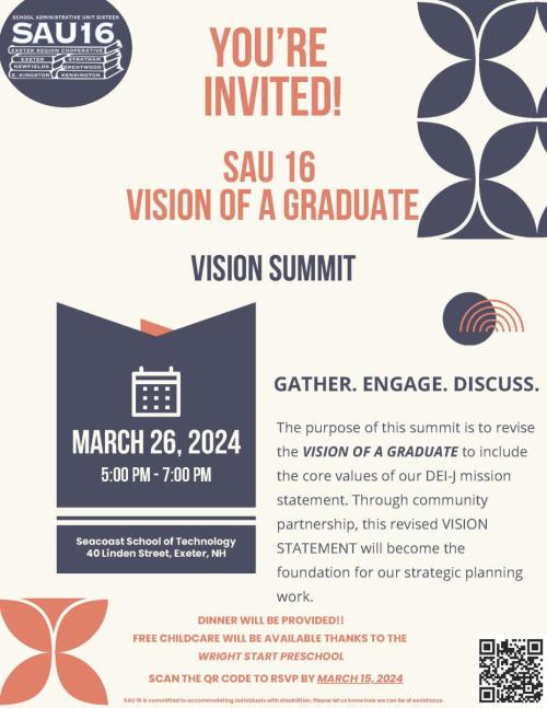 You're invited! SAU 16 Vision Of A Graduate. 